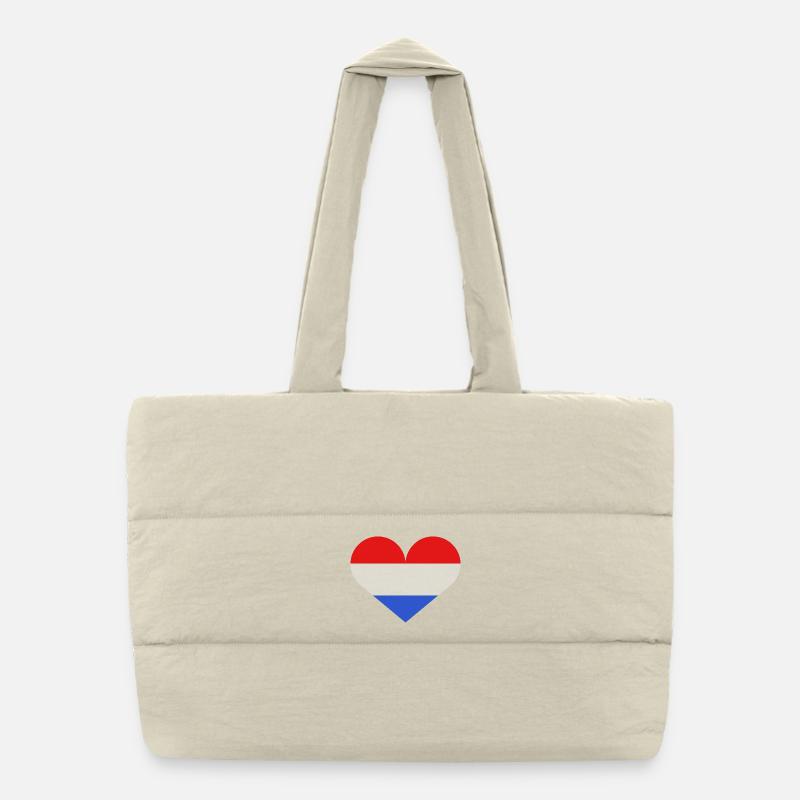 Drapeau luxembourgeois en forme de cœur Sac shopping matelassé