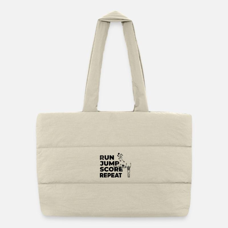 Run Jump Score Repeat Puffer-Einkaufstasche