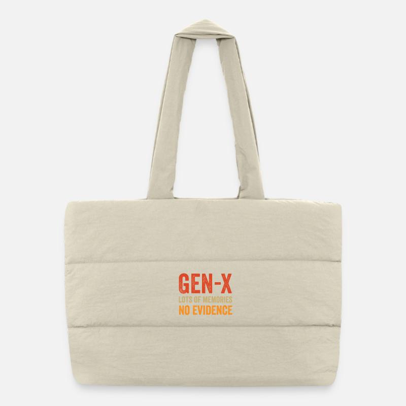 Génération X - beaucoup de souvenirs. Aucune preuve. Sac shopping matelassé