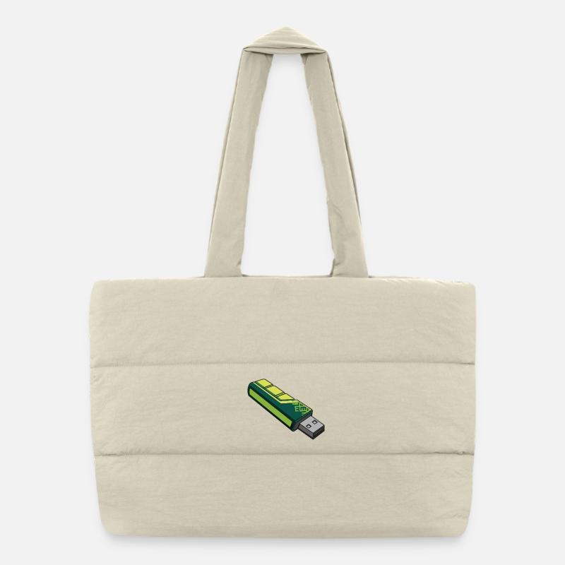 usb_en_tonos_verdes Puffer Shopping Bag
