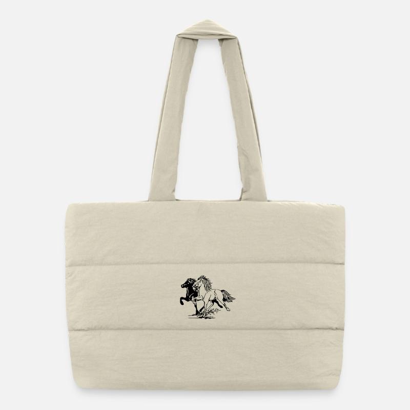 Wild Horses Puffer Shopping Bag