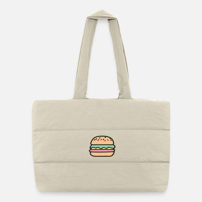 Burger Illustration Puffer-Einkaufstasche