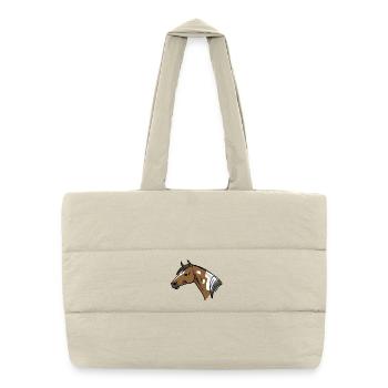 Horse Portrait - Puffer Shopping Bag - natural - Front
