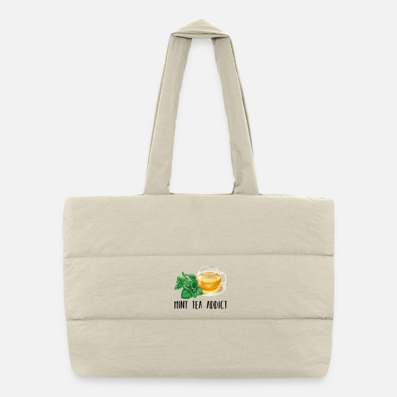 Mint Tea Addict Süchtig Minze Tee Geschenk Tee Puffer-Einkaufstasche