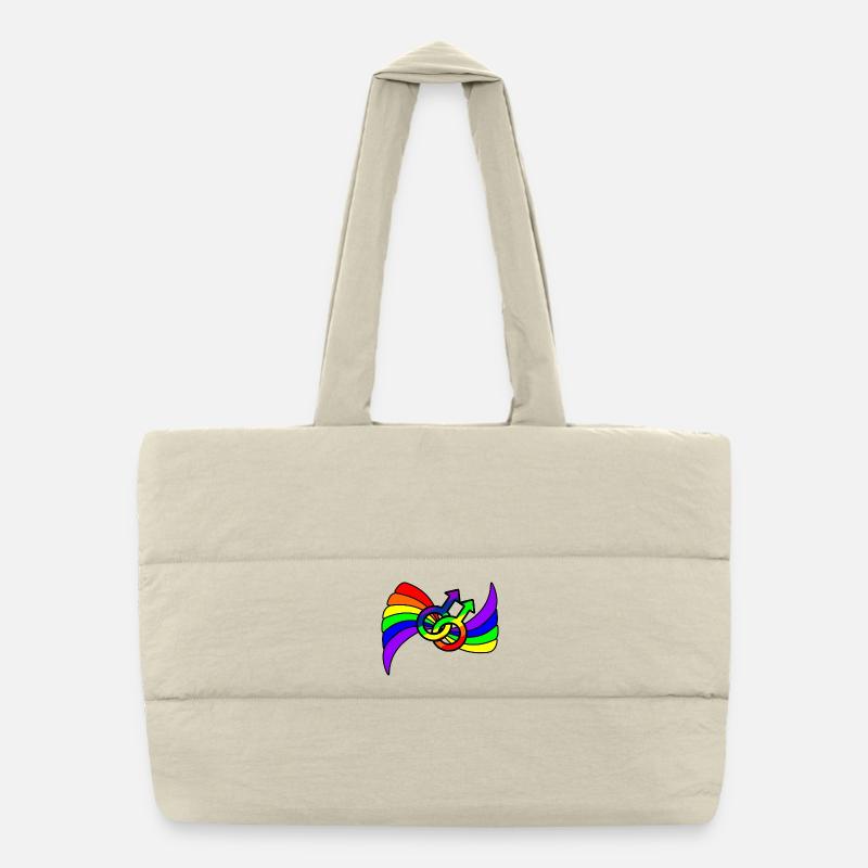 Regenbogen-Gay-Pride-Logo Puffer-Einkaufstasche