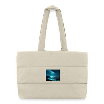 Water Night Blue Light Play Sea - Puffer Shopping Bag - natural - Front