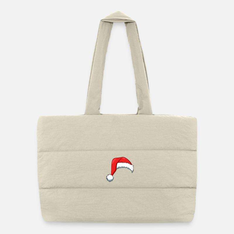 Santa hat Puffer Shopping Bag