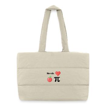 Les nerds adorent Apple Pi Pi Dictons Math S Pixel - Sac shopping matelassé - blanc naturel - Devant