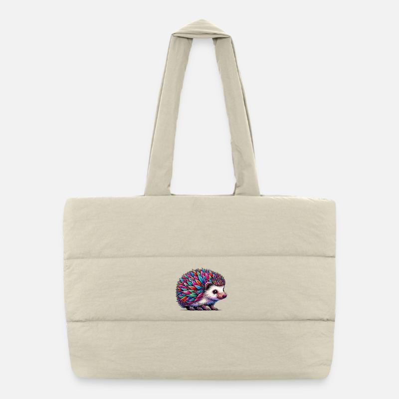 Hérisson - Sac shopping matelassé - blanc naturel