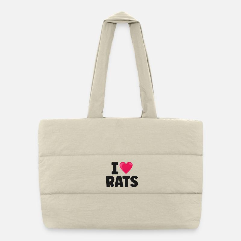 Ratte Ratten - Puffer-Einkaufstasche - Naturweiß