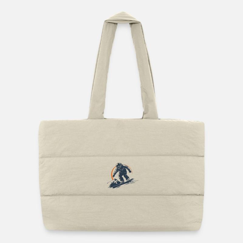 Snowboarder Graphic Puffer Shopping Bag