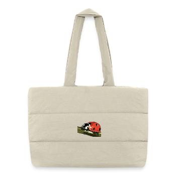 Ladybug on plant stem - Puffer Shopping Bag - natural - Front