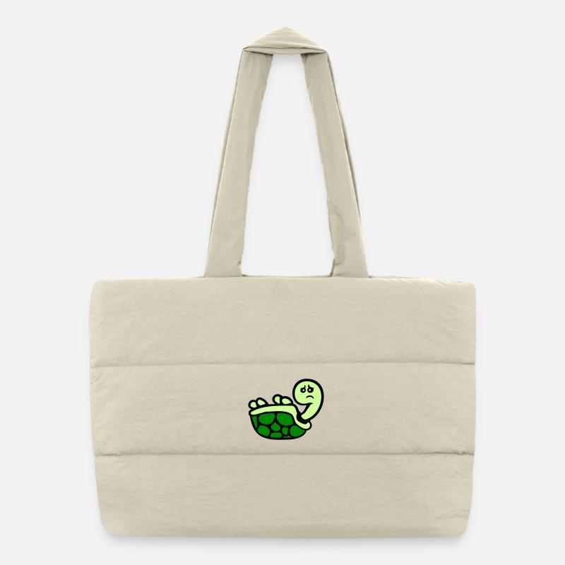 Tortue renversée sur le dos, triste Sac shopping matelassé