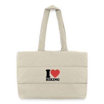 I Love Hiking - Herz - Wandern - Puffer-Einkaufstasche - Naturweiß - Vorne