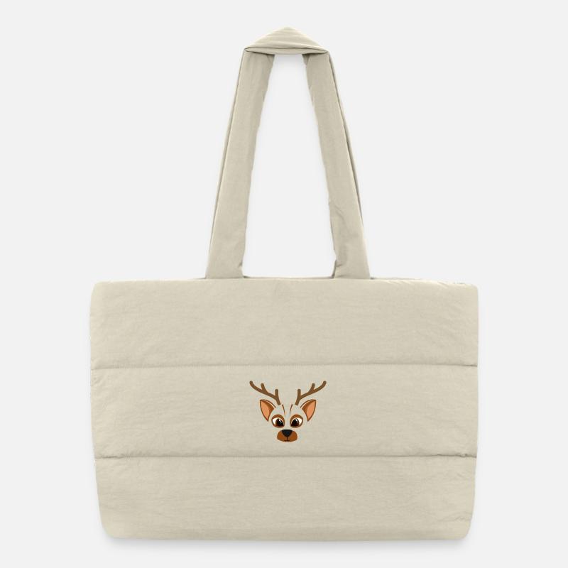 Cute Deer Face in Best in Brown Shirt Puffer Shopping Bag