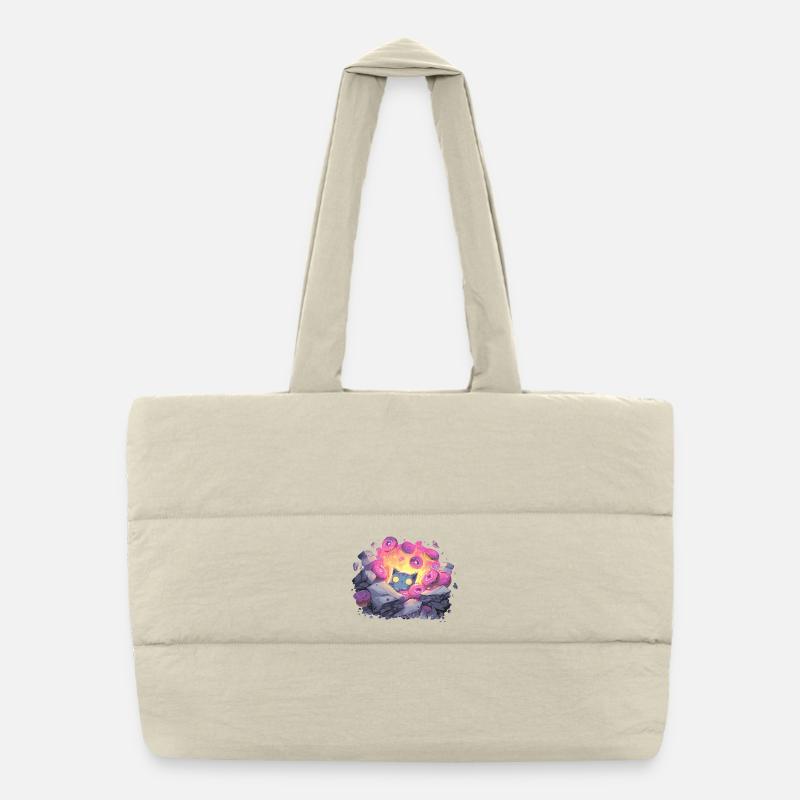 Cat Crystal Donut Grotto in Neon Light Puffer Shopping Bag