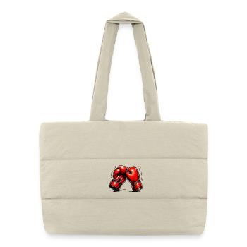 Red Boxing Gloves Power and Dynamics - Puffer Shopping Bag - natural - Front