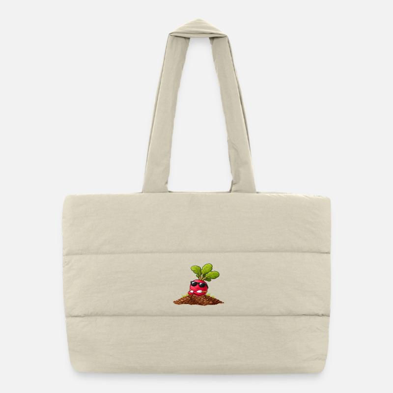 Radis cool avec lunettes de soleil et collier Sac shopping matelassé