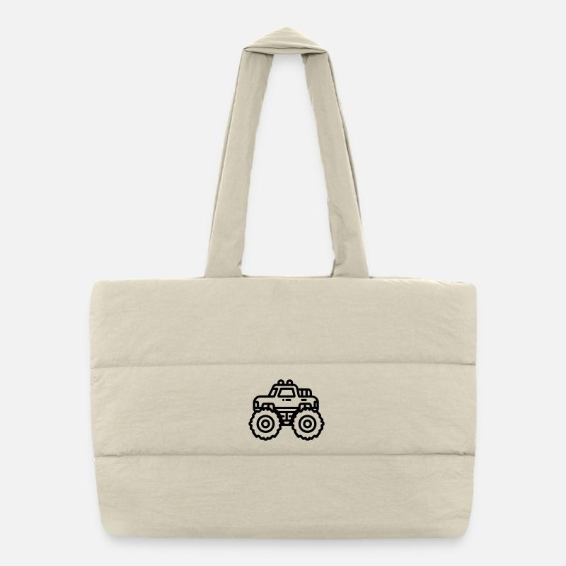 Monster truck Puffer Shopping Bag