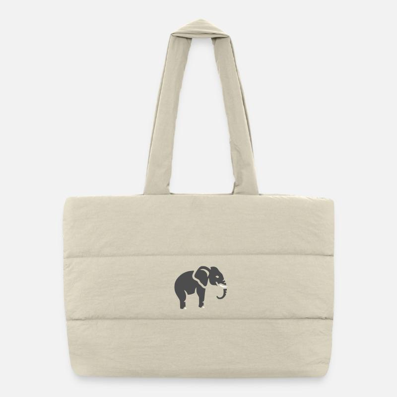 Silhouette d’éléphant Animal Afrique Sac shopping matelassé