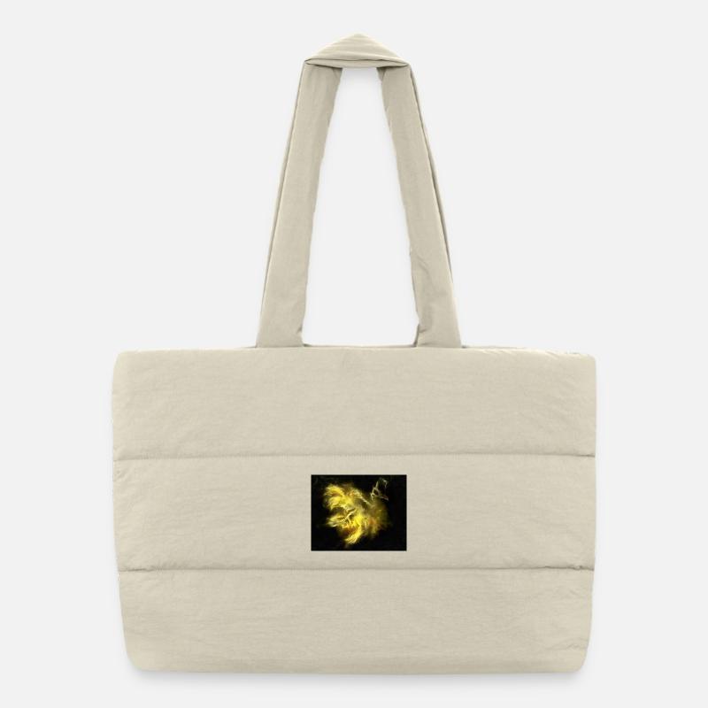 Golden Phoenix in flames Puffer Shopping Bag