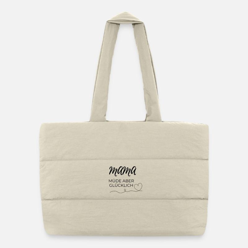 mama müde  Puffer-Einkaufstasche