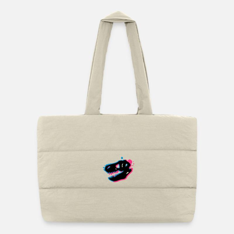 T Rex Skull 3-D Puffer Shopping Bag