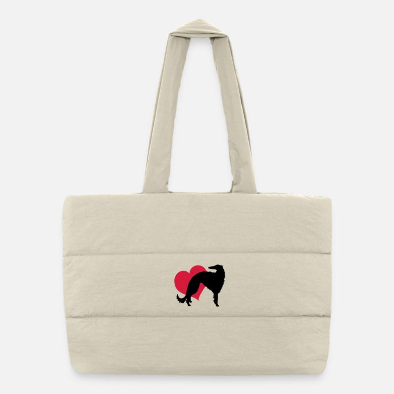 Borzoi my love Puffer Shopping Bag