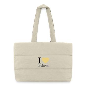 J’ADORE LES CRÊPES Crêpes - Sac shopping matelassé - blanc naturel - Devant