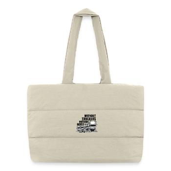 0911 sans camionneurs rien ne bouge - Sac shopping matelassé - blanc naturel - Devant