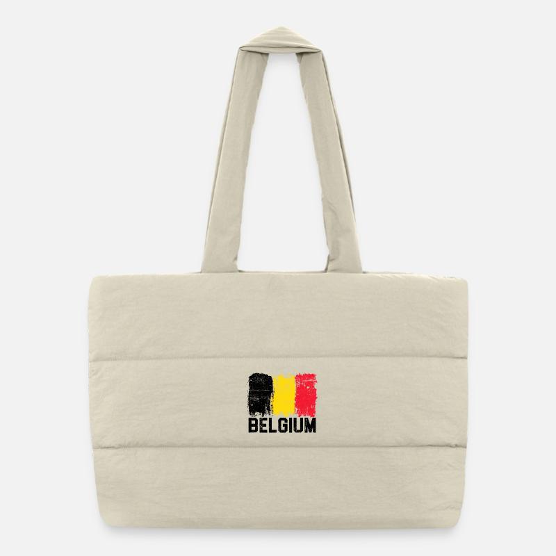 Coups de pinceau du drapeau belge Sac shopping matelassé