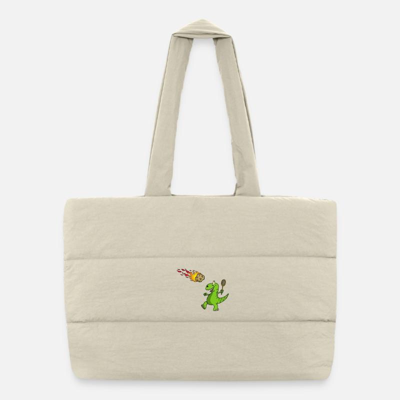 Dinosaur tennis player Puffer Shopping Bag