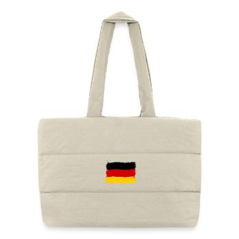 Deutschland Farben schwarz rot gold - Puffer-Einkaufstasche - Naturweiß - Vorne