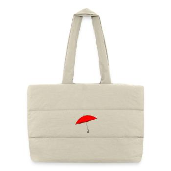 Red umbrella - Puffer Shopping Bag - natural - Front