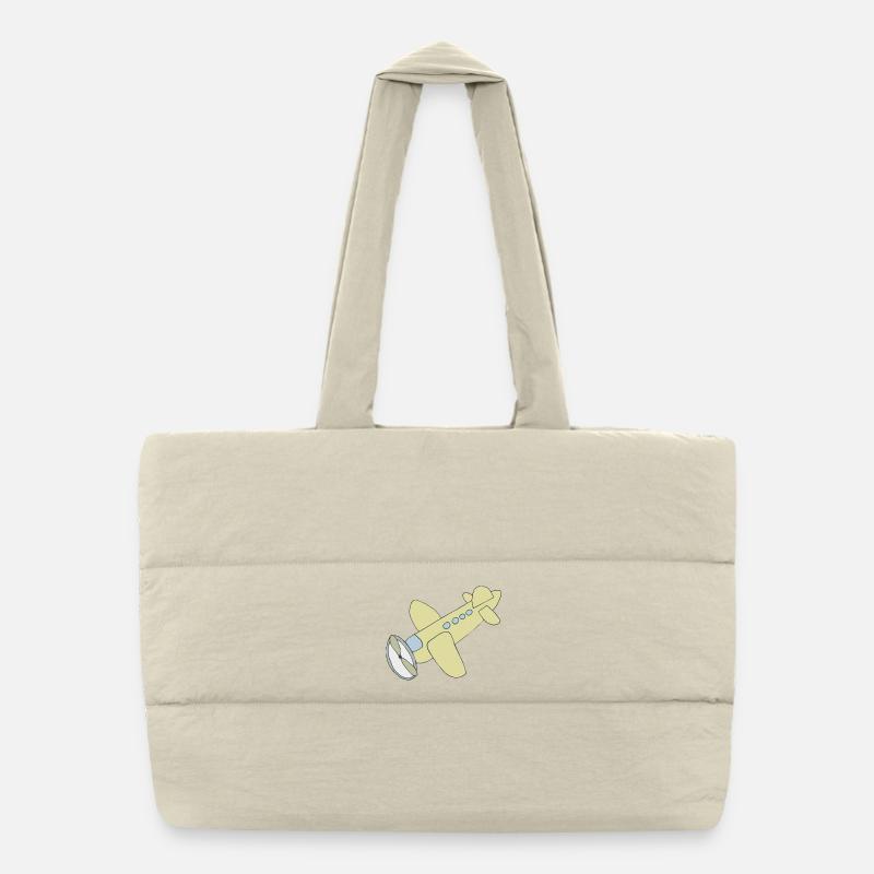 Airplane Comic Puffer Shopping Bag