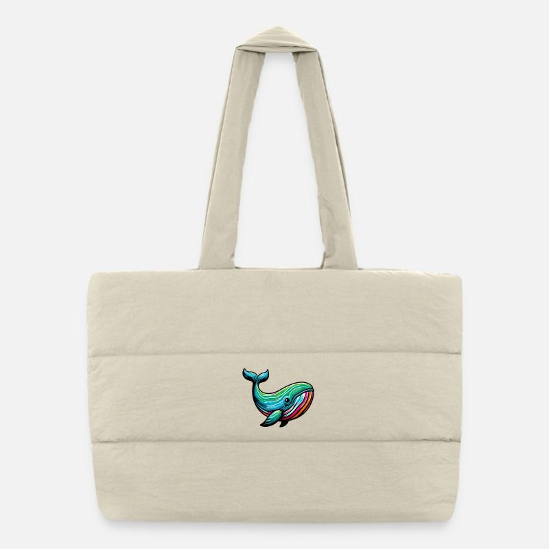 Whale Puffer Shopping Bag