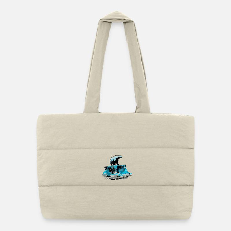 Polar bear on floe – Arctic design Puffer Shopping Bag