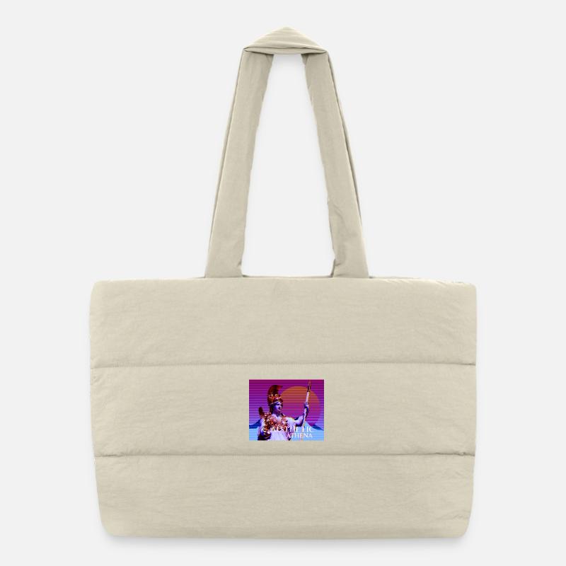 Déesse stylisée abstraite Athéna - Sac shopping matelassé - blanc naturel