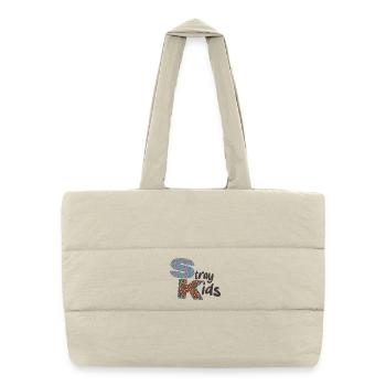 Stray children text - Puffer Shopping Bag - natural - Front
