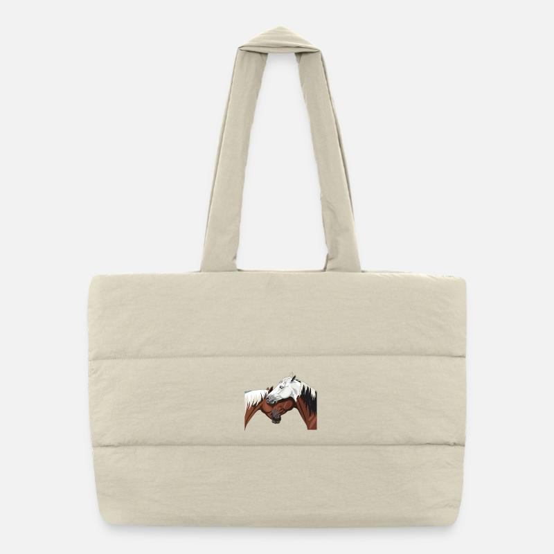 Horse connection - best friends Puffer Shopping Bag