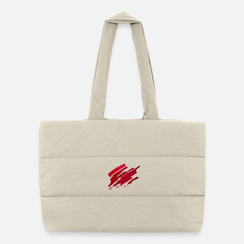 Color - Red - Abstract Puffer Shopping Bag
