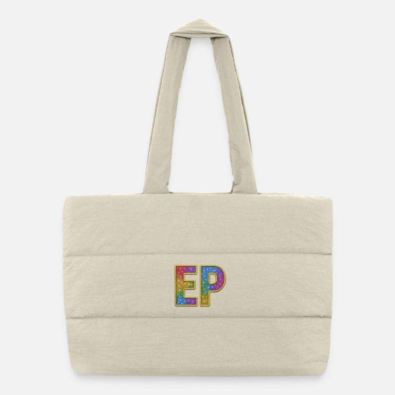 EP | Lettrage initial Galactic Glitter Sac shopping matelassé