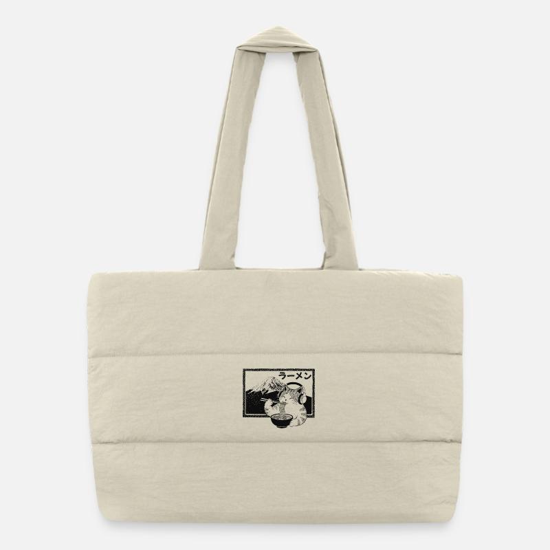 Ramen Chaton Mont Fuji Sac shopping matelassé