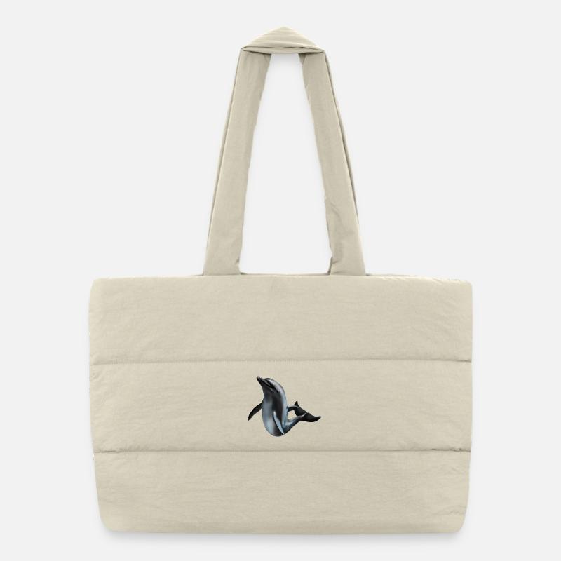 dauphin dans la lumière de la nuit silhouette art Sac shopping matelassé
