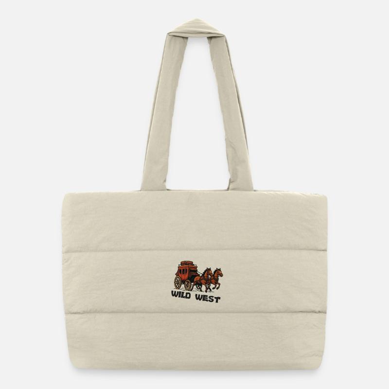 Wilde Western Kutsche Puffer-Einkaufstasche