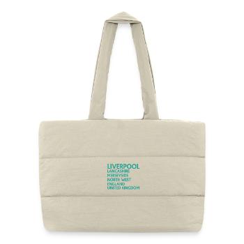 Liverpool – England Textdesign - Puffer-Einkaufstasche - Naturweiß - Vorne