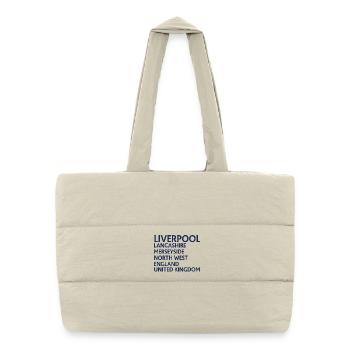 Liverpool – England Textdesign - Puffer-Einkaufstasche - Naturweiß - Vorne