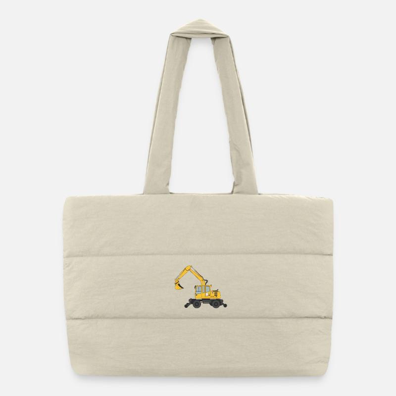 Zweiwegebagger Bagger Gleisbau - Puffer-Einkaufstasche - Naturweiß