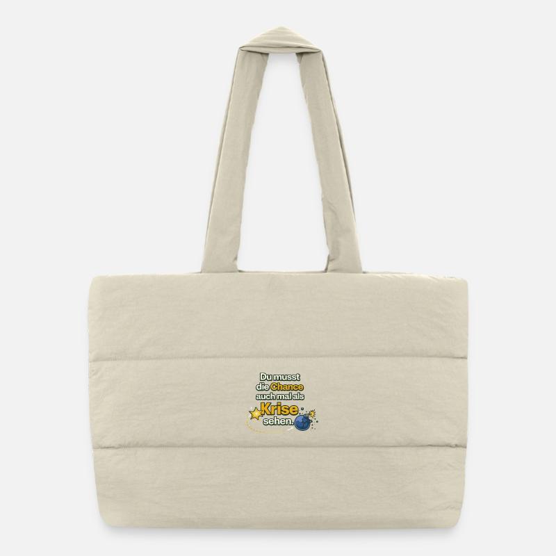 Chance als Krise Spruch Design Puffer-Einkaufstasche
