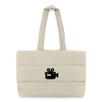 Caméra de cinéma - Sac shopping matelassé - blanc naturel - Devant